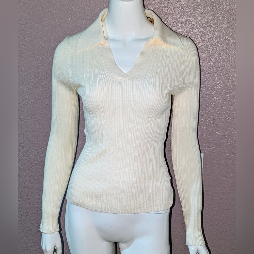 Bailey 44 Knit Ribbed Collared Top NWT Medium